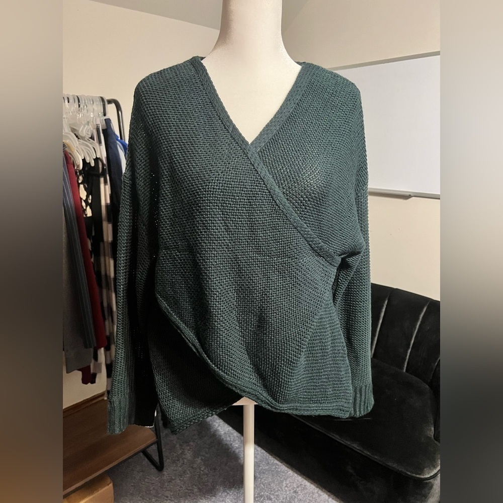 Woven Wrap Sweater